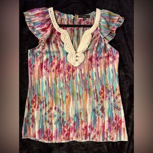 Anthropologie Sanctuary Sheer Rainbow Top, Size Small